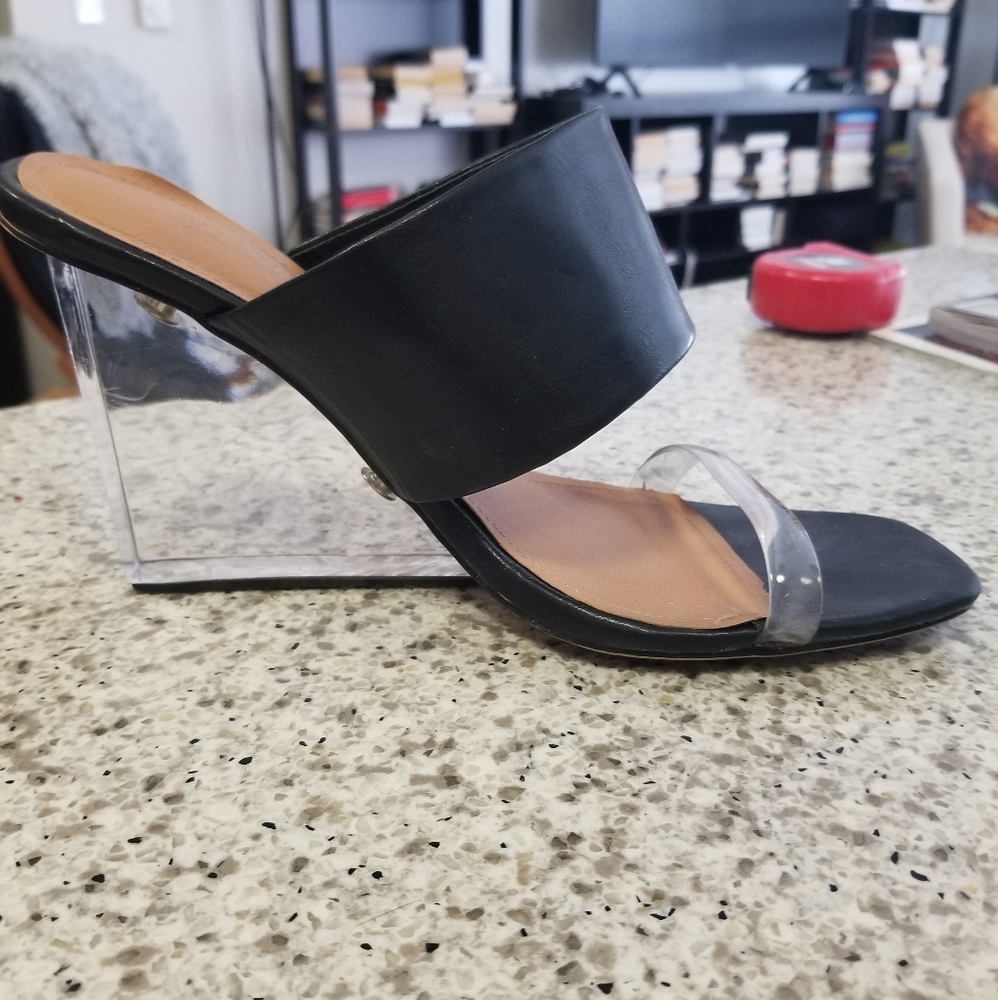 Black and lucite slides